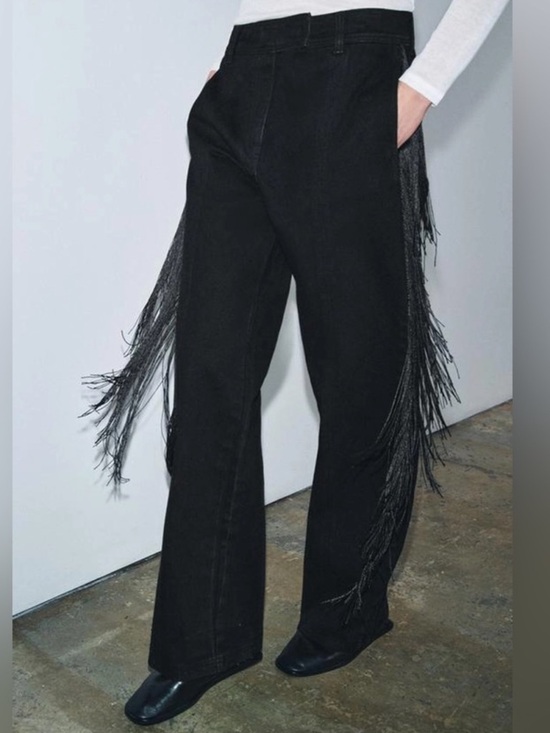 Zara Denim - NWT Zara Woman Bloggers Fav ZW COLLECTION LIMITED EDITION FRINGED PANTS Jeans 4